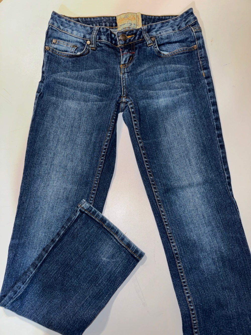 Women’s Vintage American Rag Super Low Rise Straight Leg Jeans‎